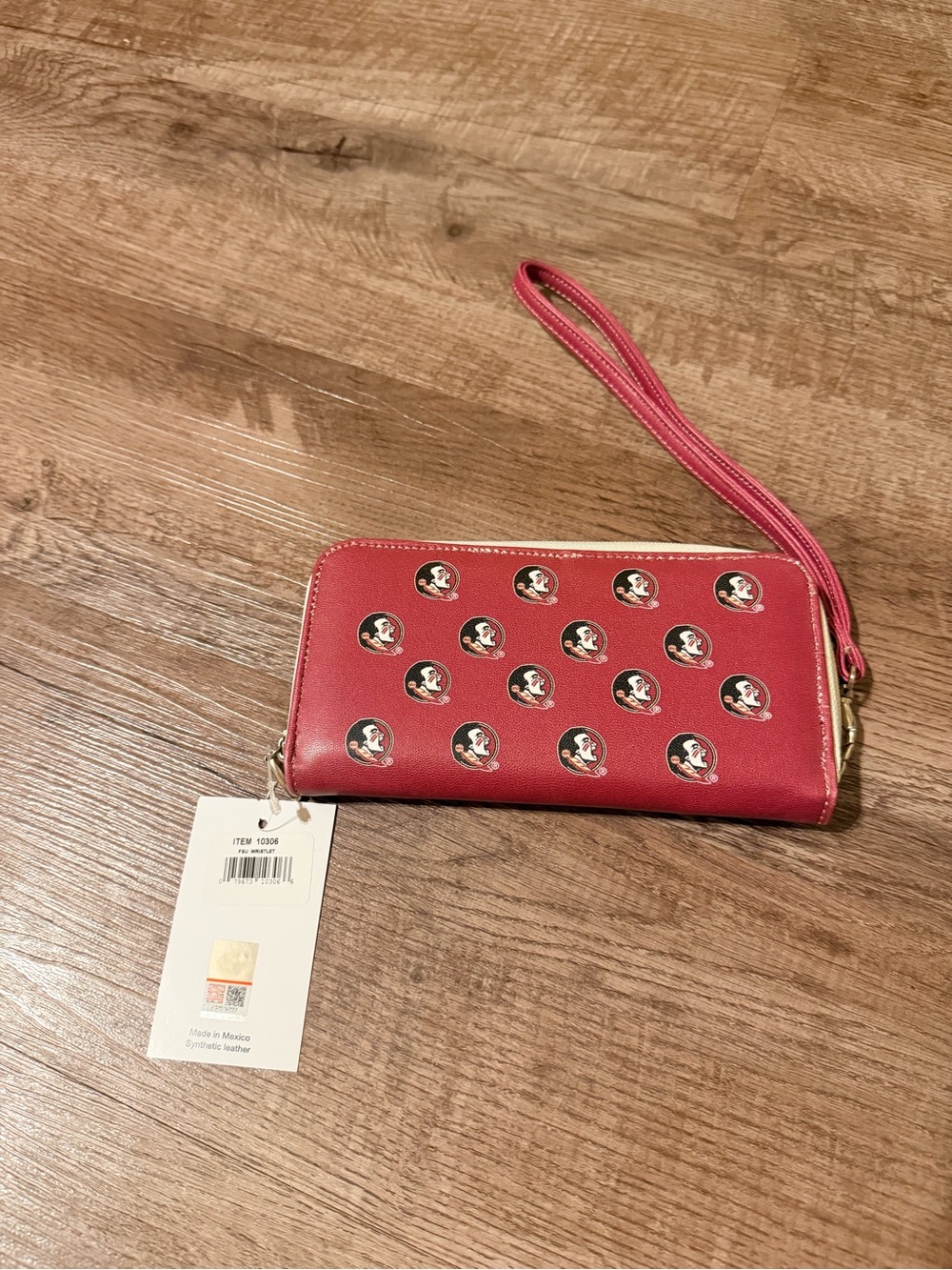 FSU Seminoles Red Zip-Around Wristlet Clutch Wallet NWT GIFT!